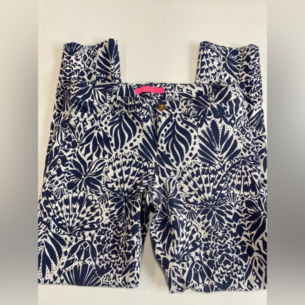 Lilly Pulitzer Navy and White Skinny Pants